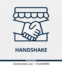 handshake icon, premium linear handshake icon.