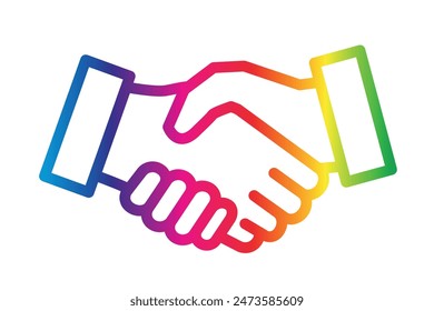 Handshake-Symbol mit Regenbogenfarben