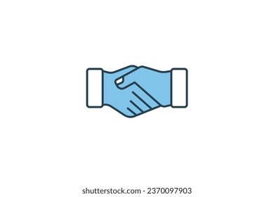 Handshake Icon. Icon related to Business. Suitable for web site design, app, UI, user interfaces. Flat line icon style. Simple vector design editable