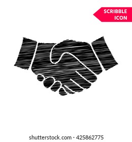 Handshake icon. Scribble icon for you design.