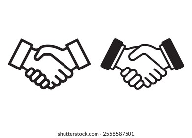 Handshake Icon Set – Business and Agreement Vector Illustration