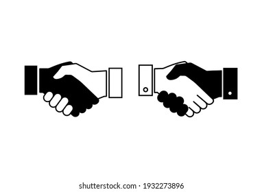 Handshake icon set. business handshake. contact agreement