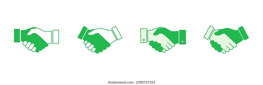 Handshake icon set. business handshake. contact agreement