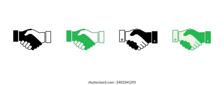 Handshake icon set. business handshake. contact agreement
