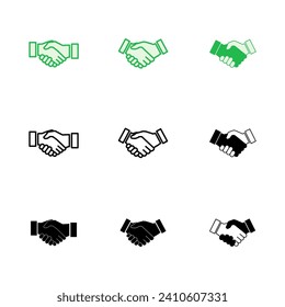 Handshake icon set. business handshake. contact agreement