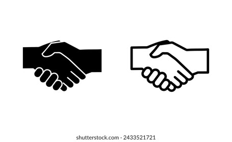 Handshake icon set. business handshake. contact agreement