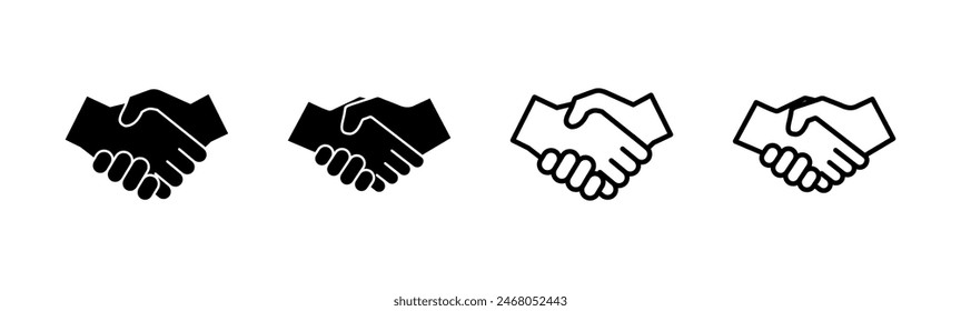 Handshake icon set. business handshake. contact agreement