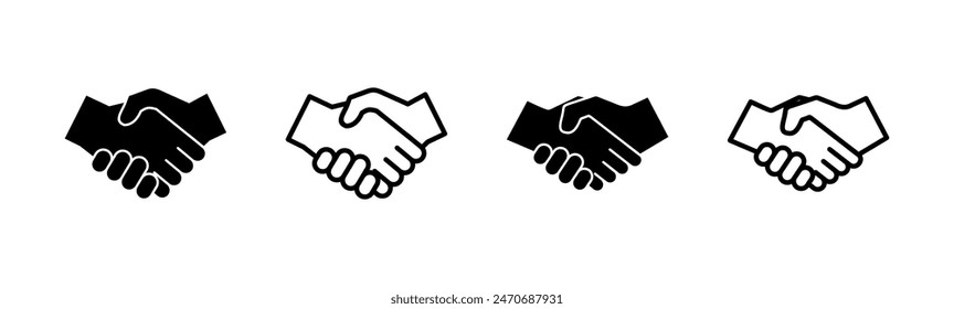 Handshake icon set. business handshake. contact agreement