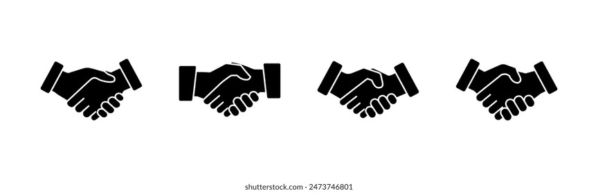 Handshake icon set. business handshake. contact agreement