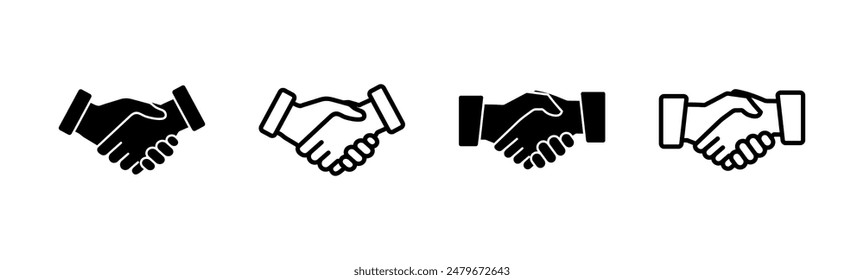 Handshake icon set. business handshake. contact agreement