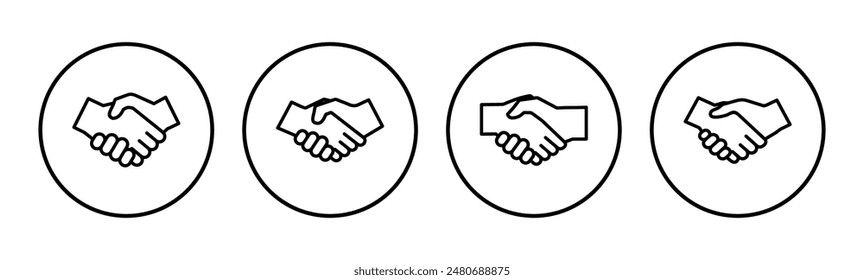 Handshake icon set. business handshake. contact agreement