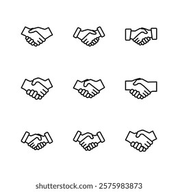 Handshake icon set. business handshake. contact agreement