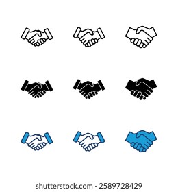 Handshake icon set. business handshake. contact agreement