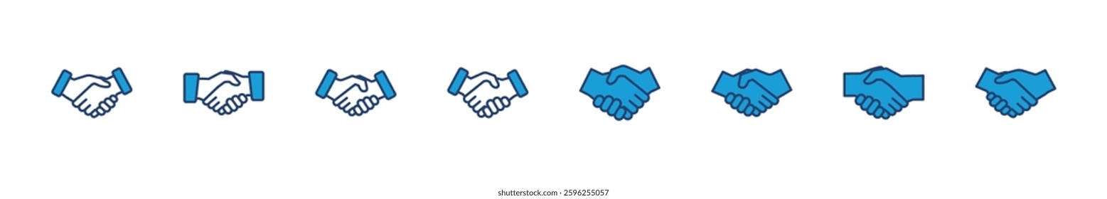 Handshake icon set. business handshake. contact agreement