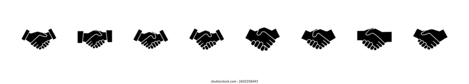Handshake icon set. business handshake. contact agreement