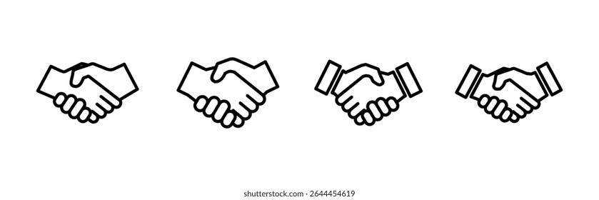Handshake icon set. business handshake. contact agreement