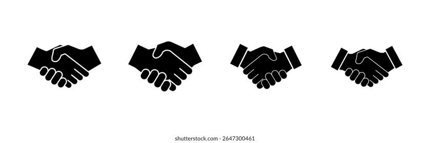 Handshake icon set. business handshake. contact agreement