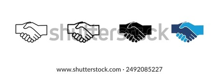 Handshake icon set. business handshake. contact agreement