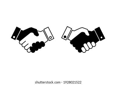 Handshake icon set. business handshake icons. contact agreement