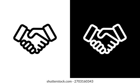Apretón de manos con diseño de conjunto de iconos