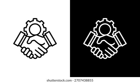 Apretón de manos con diseño de conjunto de iconos