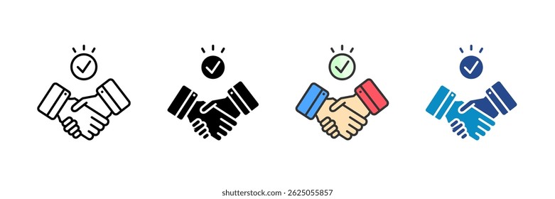 Handshake Icon Set Multiple Style Collection