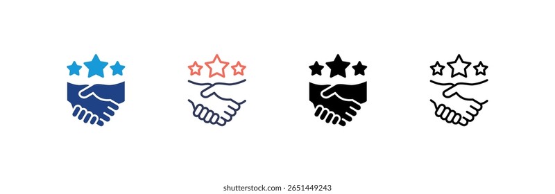 Handshake icon set multiple style collection