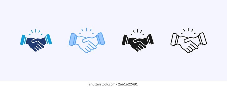 Handshake Icon Set Multiple Style Collection