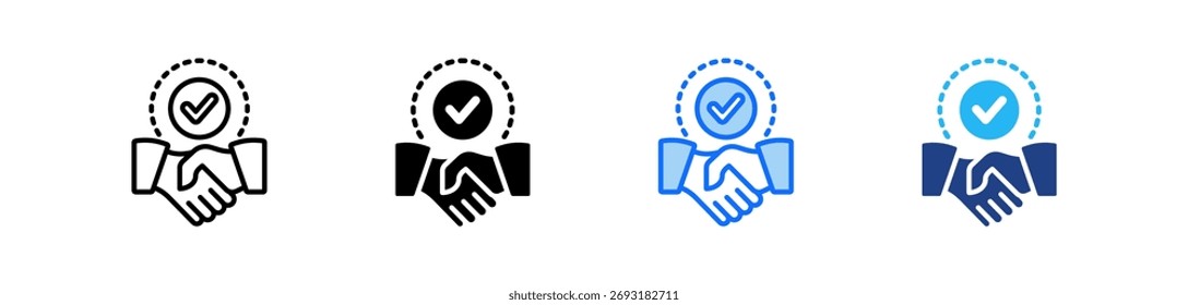 Handshake Icon Set Multiple Style Collection