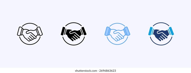 Handshake Icon Set Multiple Style Collection