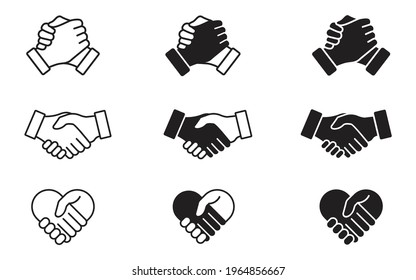 Handshake Icon Set Soul Brother Handshake Stock Vector (Royalty Free ...