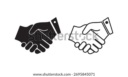Handshake icon set with transparent background