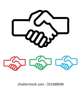 Handshake icon. Set of varicolored icons.