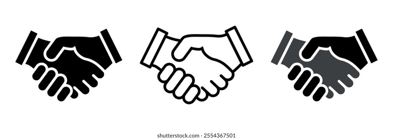 Handshake icon set. Vector illustration.