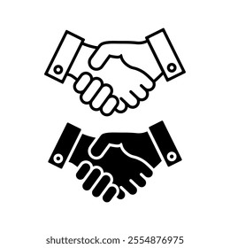 Handshake icon set. Vector illustration.