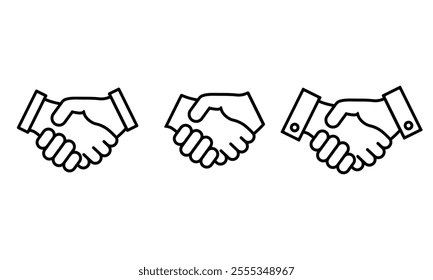 Handshake icon set. Vector illustration.