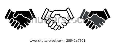 Handshake icon set. Vector illustration.