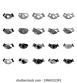 Handshake Icon Set Vector Sign And Symbols.