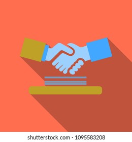 Handshake icon. Shake hands, agreement, good deal, partnership concepts. Premium quality. Modern flat design graphic elements.