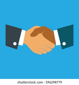Handshake icon. Shake hands, agreement, good deal, partnership concepts. Premium quality. Modern flat design graphic elements. Vector illustration.