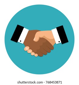 Handshake icon. Shake hands, agreement, good deal, partnership concepts. Vector image