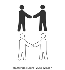 Handshake icon. Shaking hands set vector ilustration.