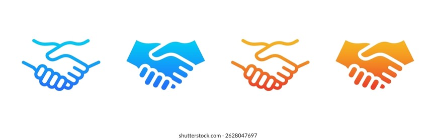 Handshake icon sheet multiple style collection