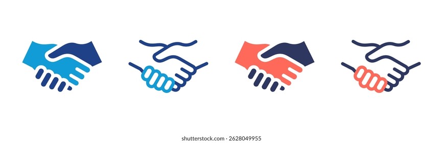 Handshake icon sheet multiple style collection