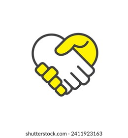 handshake icon. sign for mobile concept and web design. outline vector icon. symbol, logo illustration. vector graphics.