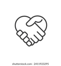 handshake icon. sign for mobile concept and web design. outline vector icon. symbol, logo illustration. vector graphics.
