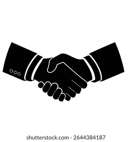 Aperto de mão, ícone, silhueta, preto, negócio, mãos, apertar, sobre, branco, fundo