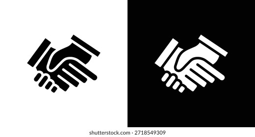 Handshake icon silhouette vector illustration isolated flat style