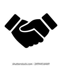 Handshake icon silhouette. Vector image
