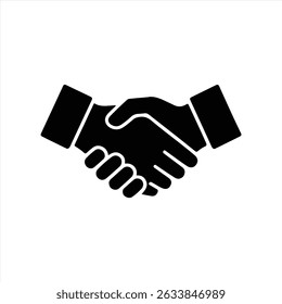 Handshake-Symbol Silhouette, Vektor auf weißem Hintergrund.